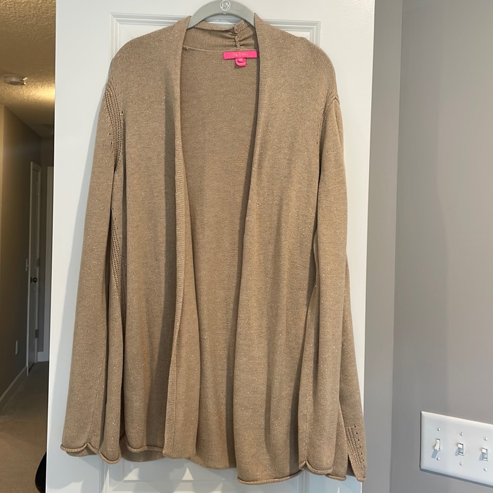 Lilly Pulitzer Gold Cardigan Sz XL